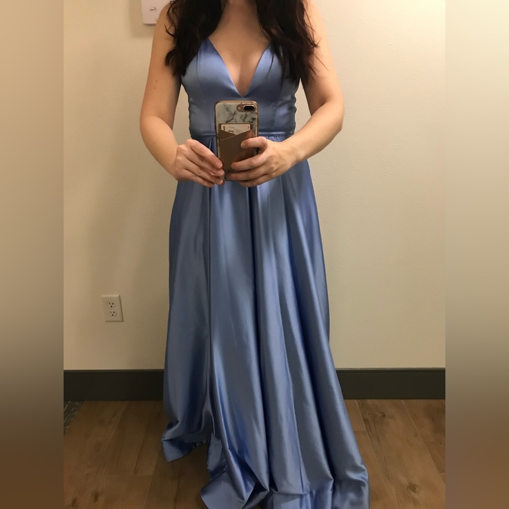 Lena By Mac Duggal French Blue Gown